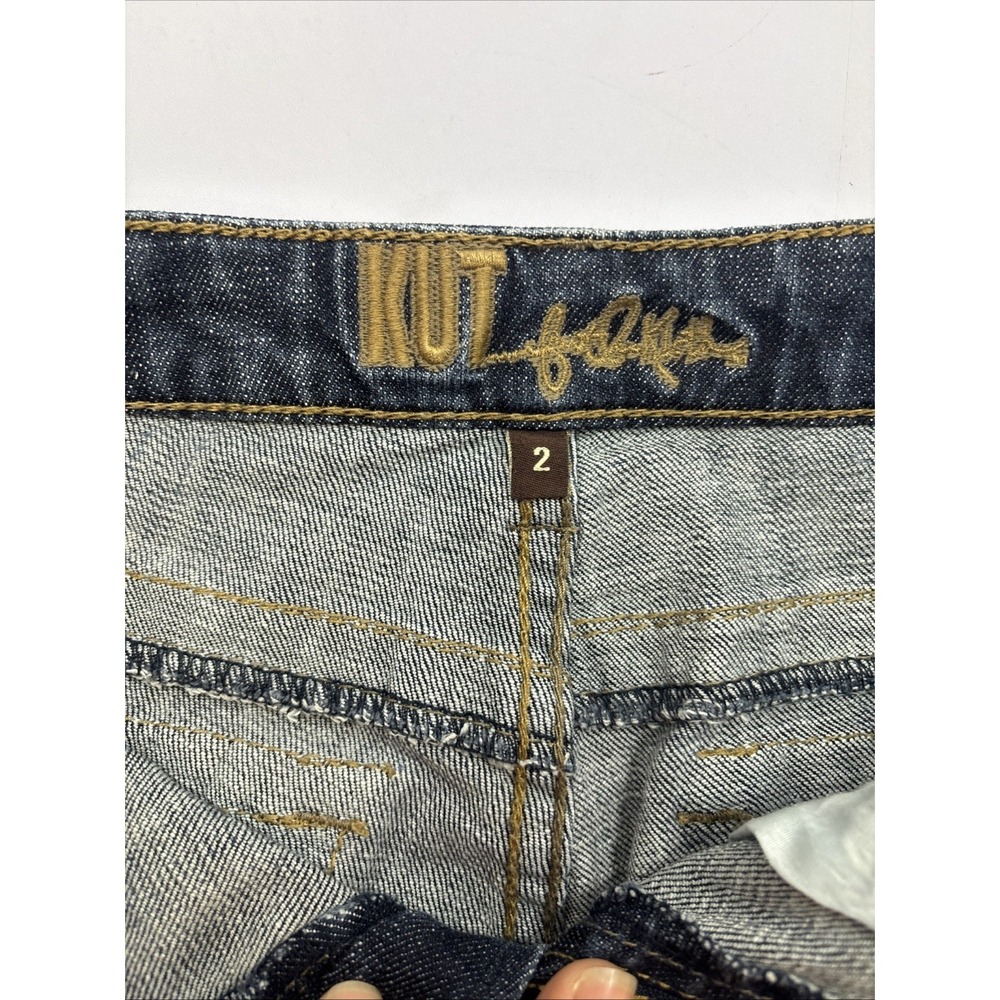 Kut from the Kloth Womens Bermuda Stretch Jean Shorts Y2K Flap Pocket Size 2 - Picture 5 of 11